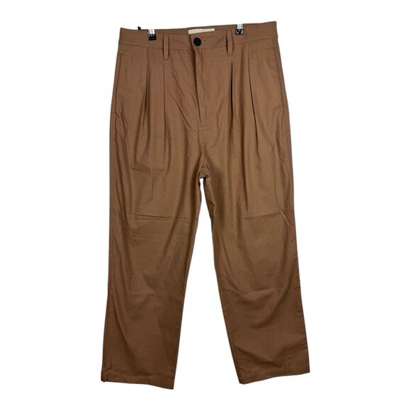 Mara Hoffman Brown High Rise Pleated Wide Leg Monte Pants Size 10 Closet Staple